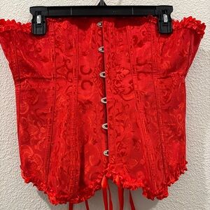 Elegant Red Corset Top adjustable